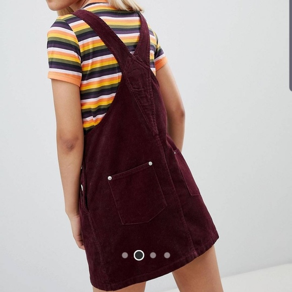 ASOS sz 4 Petite Mini Cord Overall Dress - Picture 3 of 4